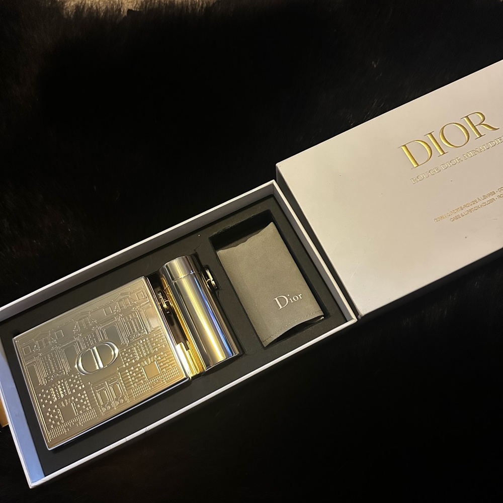 Dior Gold-Tone Makeup bag & Lipstick holder cross body